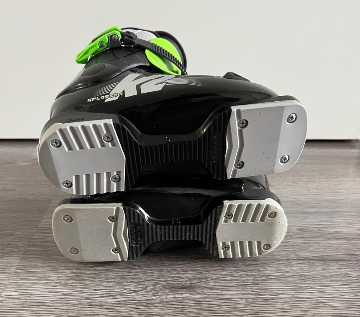 Ex pasmodel: K2 Xplorer 1 black/green kinder skischoenen mt 18,5