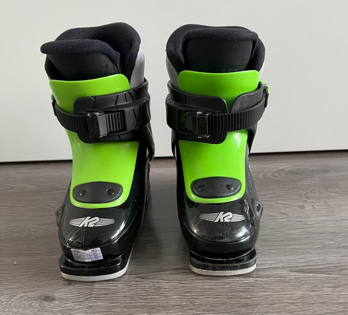 Ex pasmodel: K2 Xplorer 1 black/green kinder skischoenen mt 18,5