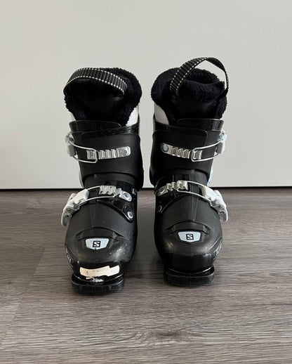 Ex Pasmodel: Salomon Skischoenen Zwart met blauw en wit mt 18