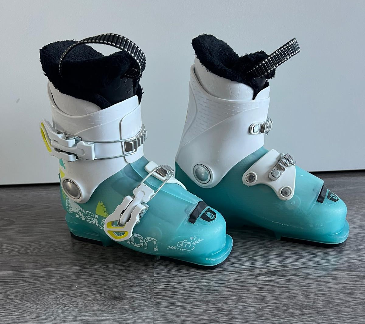 Ex pasmodel: kinder skischoenen SALOMON TEAM T2, blue/white mt 18