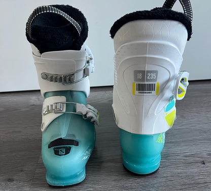 Ex pasmodel: kinder skischoenen SALOMON TEAM T2, blue/white mt 18