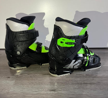 Ex pasmodel: K2 Xplorer 1 black/green kinder skischoenen mt 19.5
