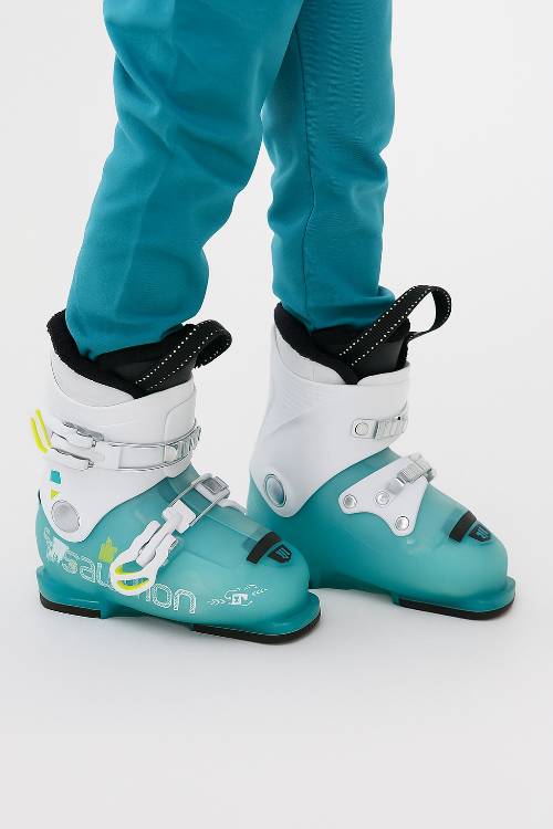 Ex pasmodel: kinder skischoenen SALOMON TEAM T2, blue/white mt 18